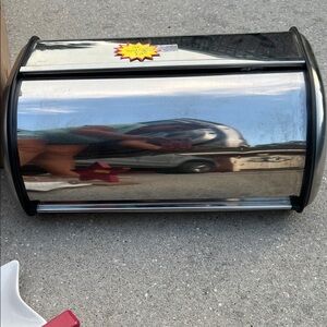 Source Unknown Silver Bread Box